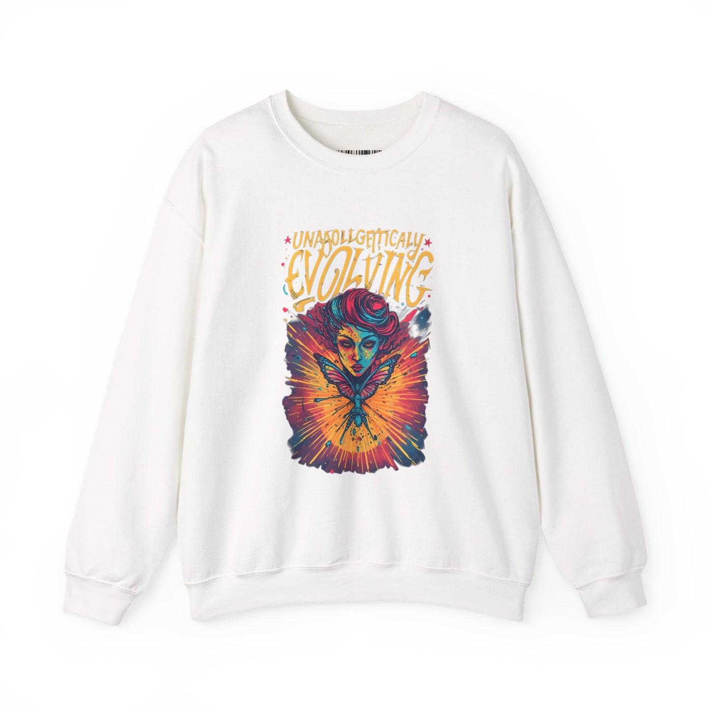 Evolving Butterfly Crewneck Sweatshirt — "Unafraid, Authentically Evolving" Inspirational Pullover