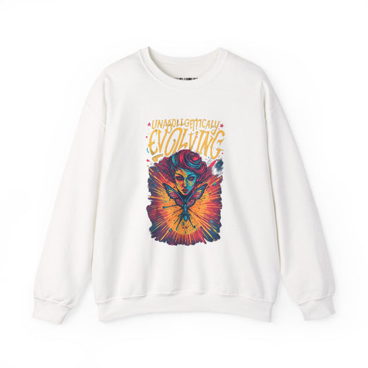 Evolving Butterfly Crewneck Sweatshirt — "Unafraid, Authentically Evolving" Inspirational Pullover