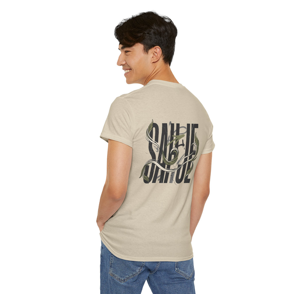 Graphic Tee — 'Savage' Typography with Snake Accent