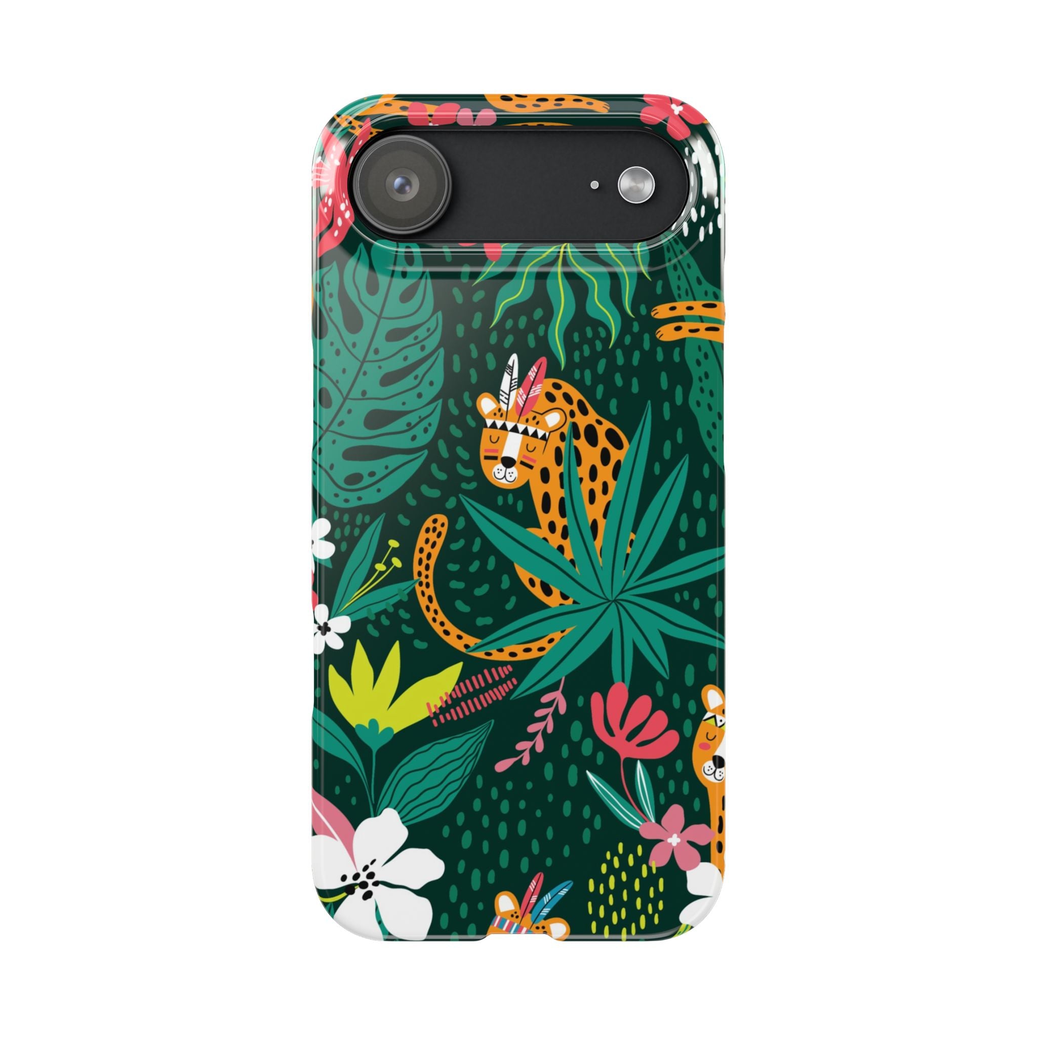 Slim Phone Case — Tropical Jungle Leopard Floral Pattern (Slim Protective Phone Cover)