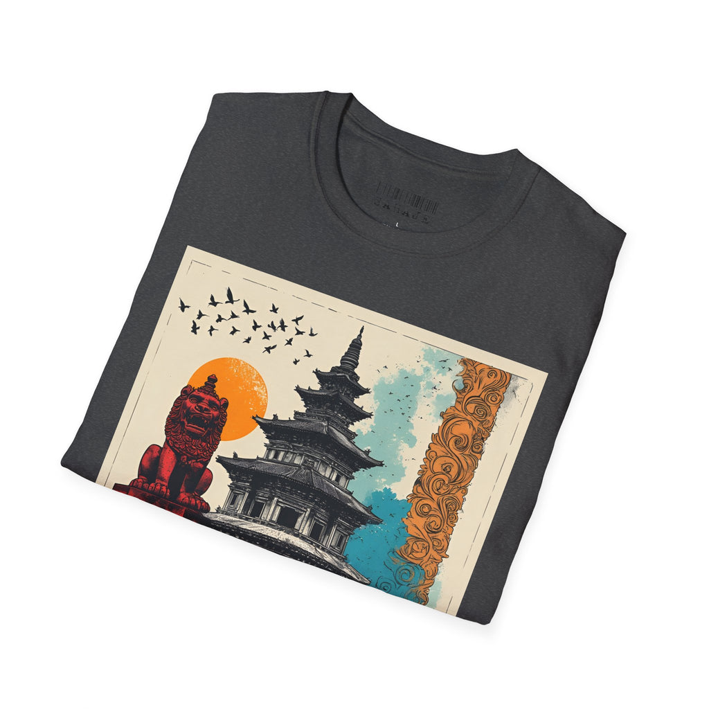 Kathmandu Vintage Travel T-Shirt – Retro Nepal Skyline Graphic Tee, Cultural Tourism Design