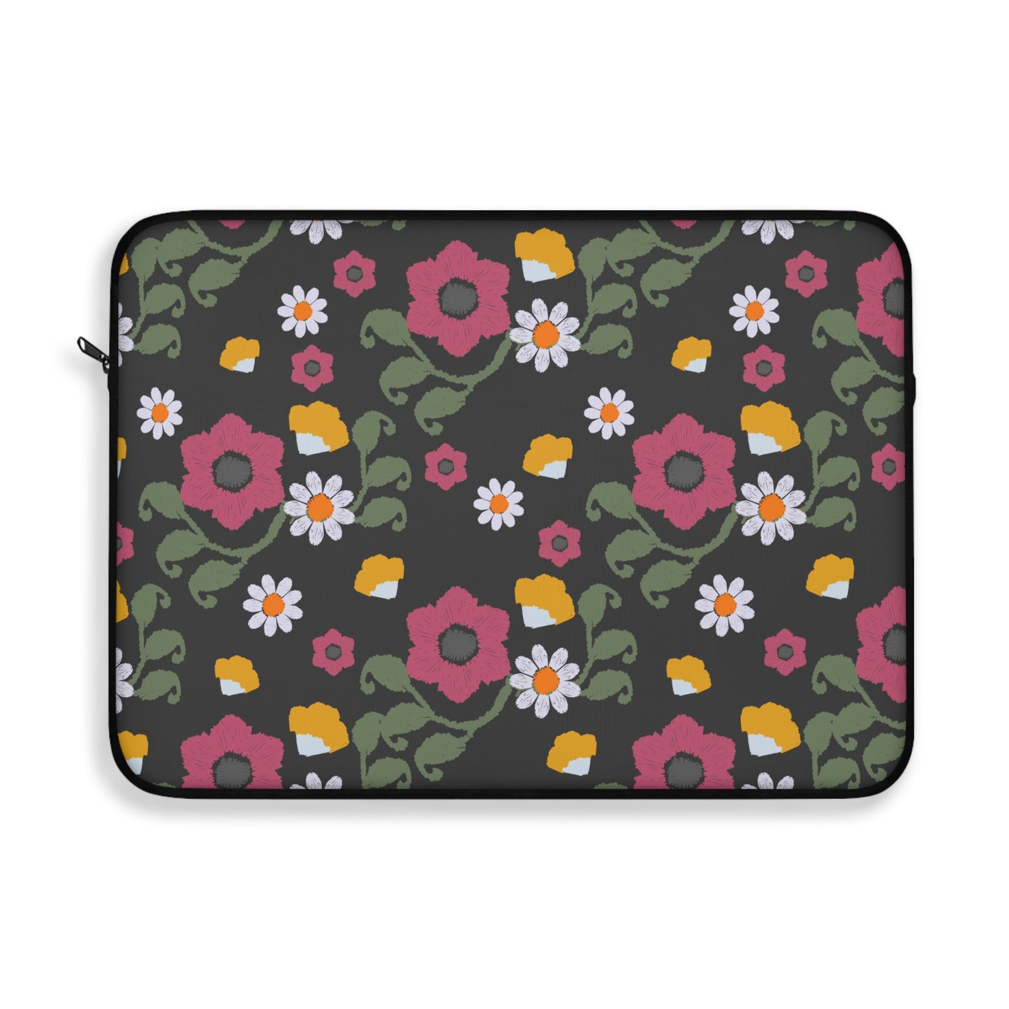Floral Laptop Sleeve - Blooming Pattern Sleeve for School, Work, Gifts, Tech Accessories, Computer Case