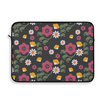 Floral Laptop Sleeve - Blooming Pattern Sleeve for School, Work, Gifts, Tech Accessories, Computer Case