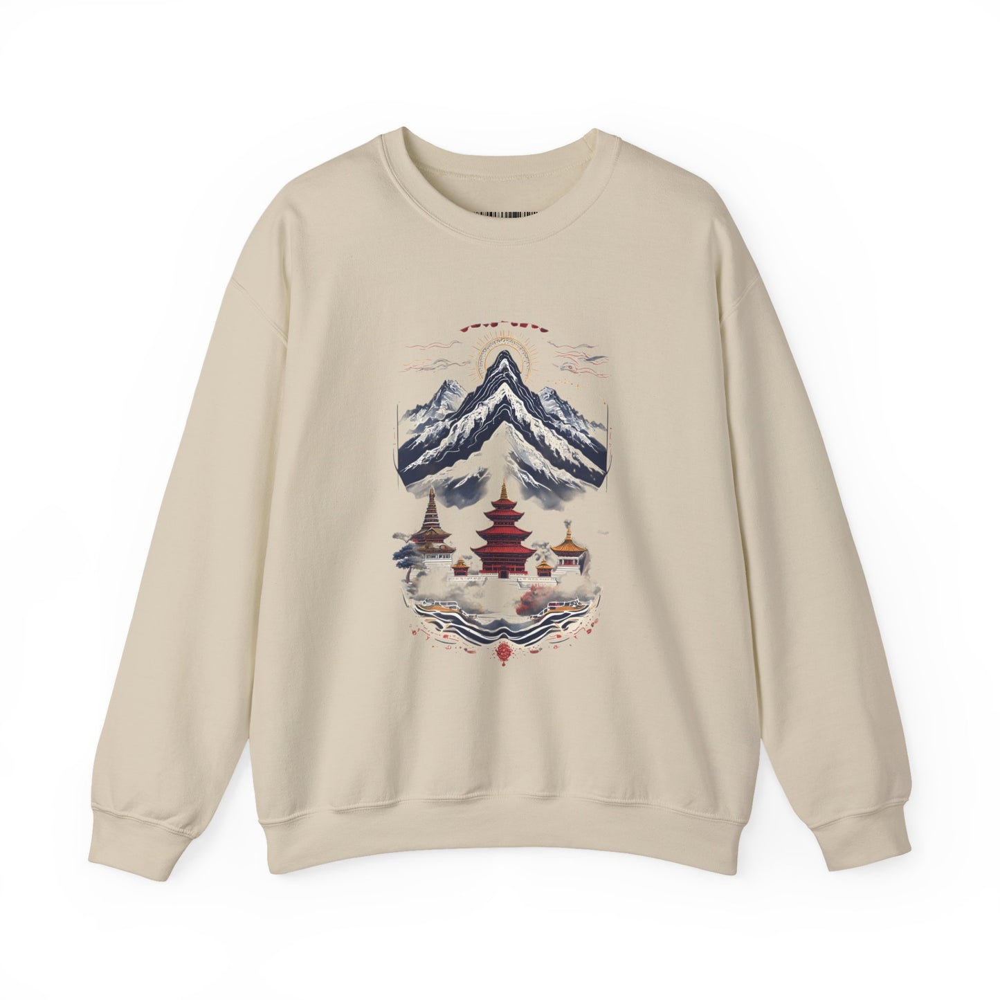 Japanese Mountain Pagoda Crewneck Sweatshirt