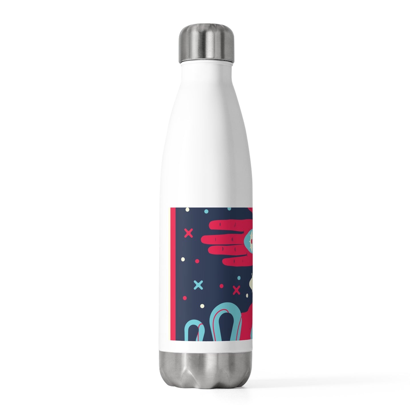 Trendy 20oz Insulated Water Bottle, Cute Drink Flask, Modern Personalized Hydration, Eco-Friendly Gift, Colorful Travel Mug