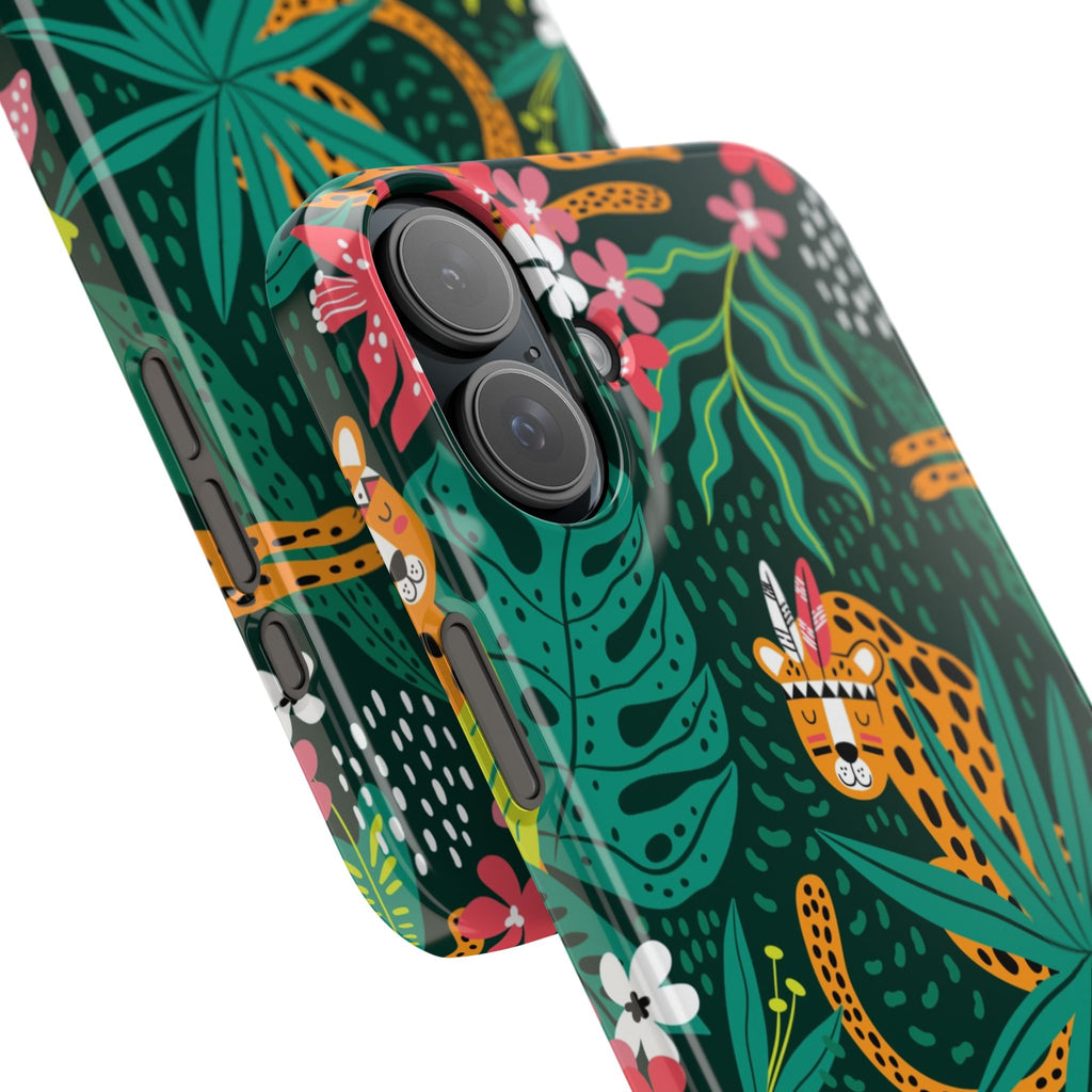 Slim Phone Case — Tropical Jungle Leopard Floral Pattern (Slim Protective Phone Cover)