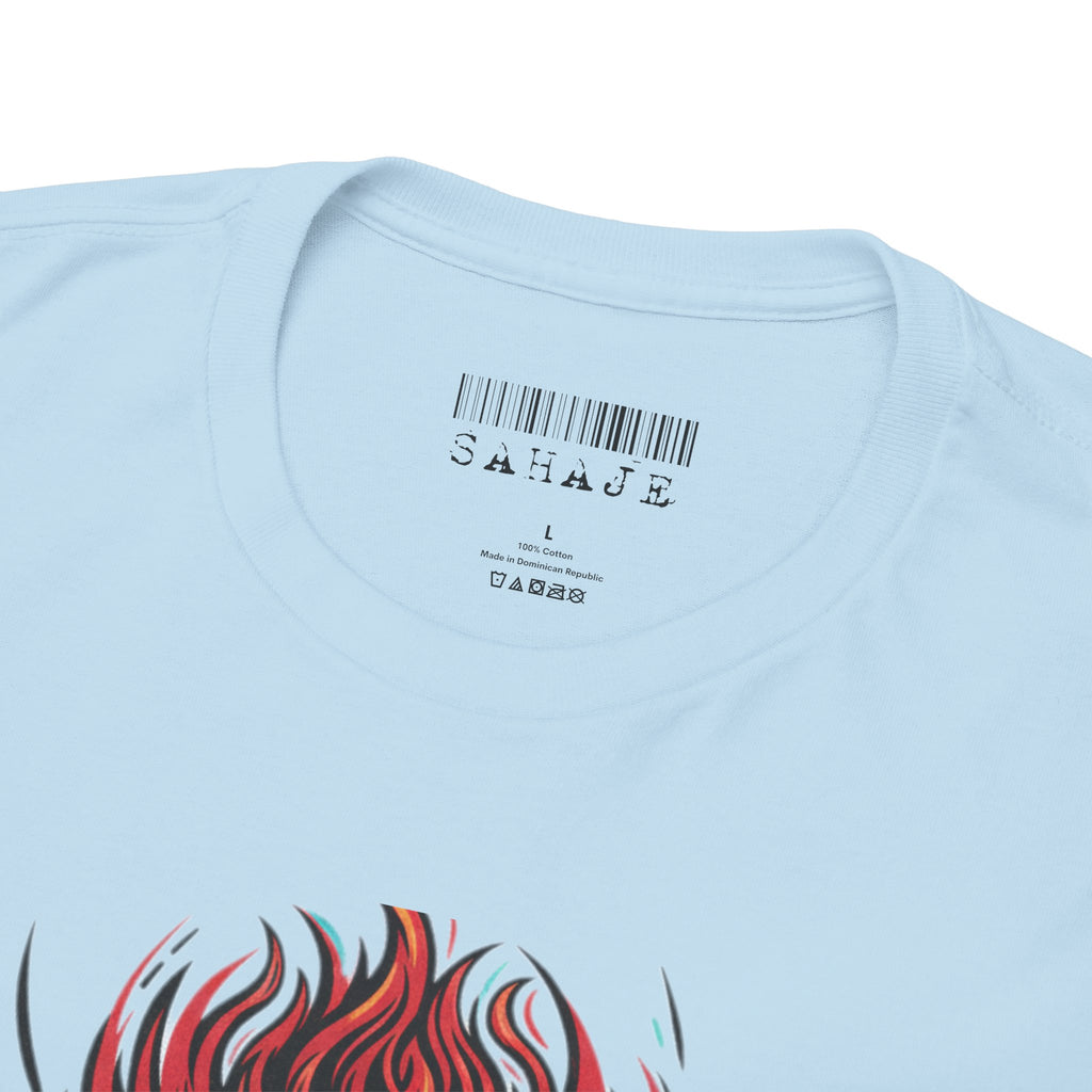 T-Shirt — Fierce Red Oni Demon Graphic Tee (Mythic Japanese Mask Design)