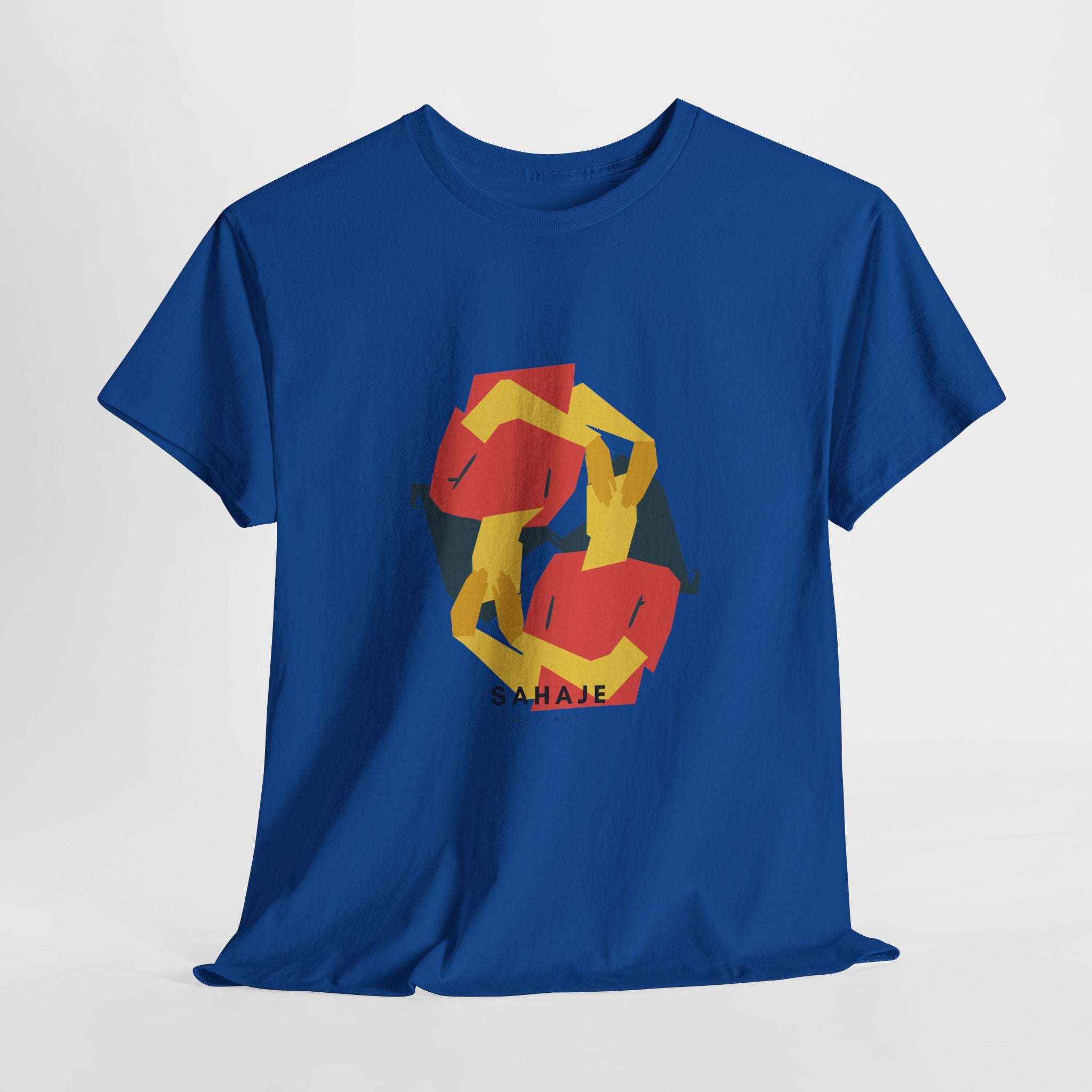 Geometric Fox Tee — Stylized Red & Yellow Fox Illustration T-Shirt