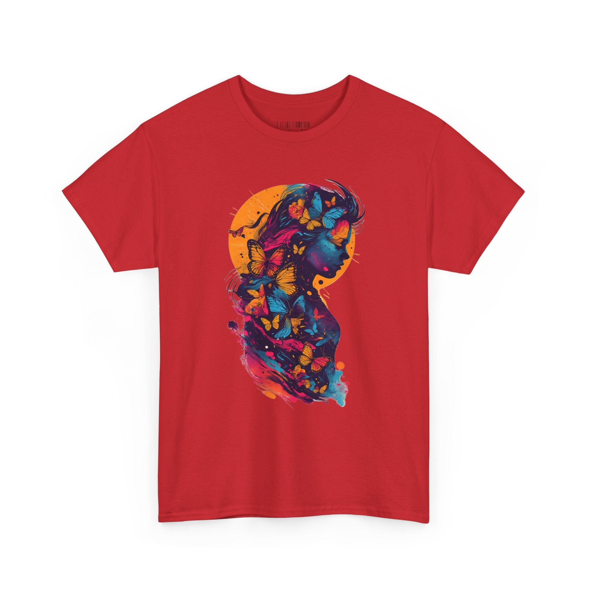 Butterfly Silhouette Graphic Tee — Colorful Maternity Profile Design