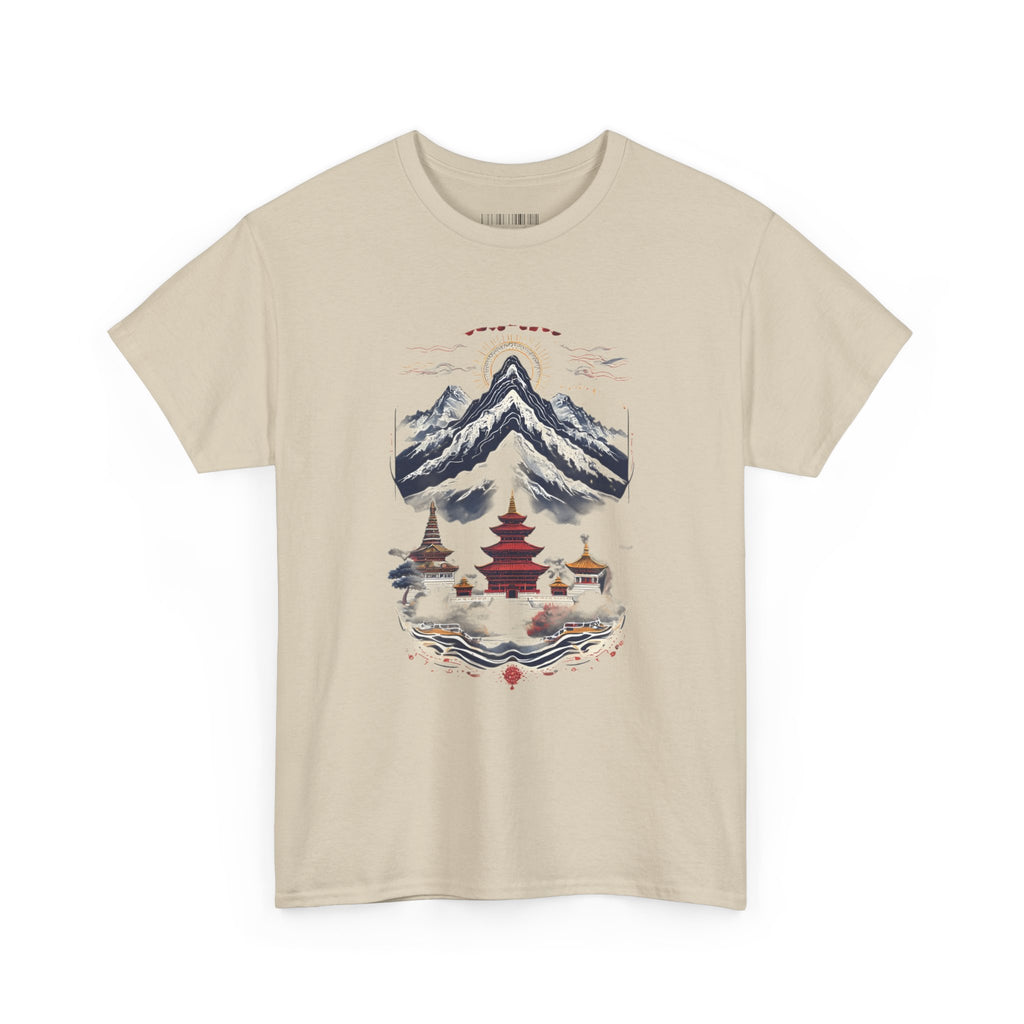 Japanese Mountain Pagoda T-Shirt — Zen Temple Landscape Tee