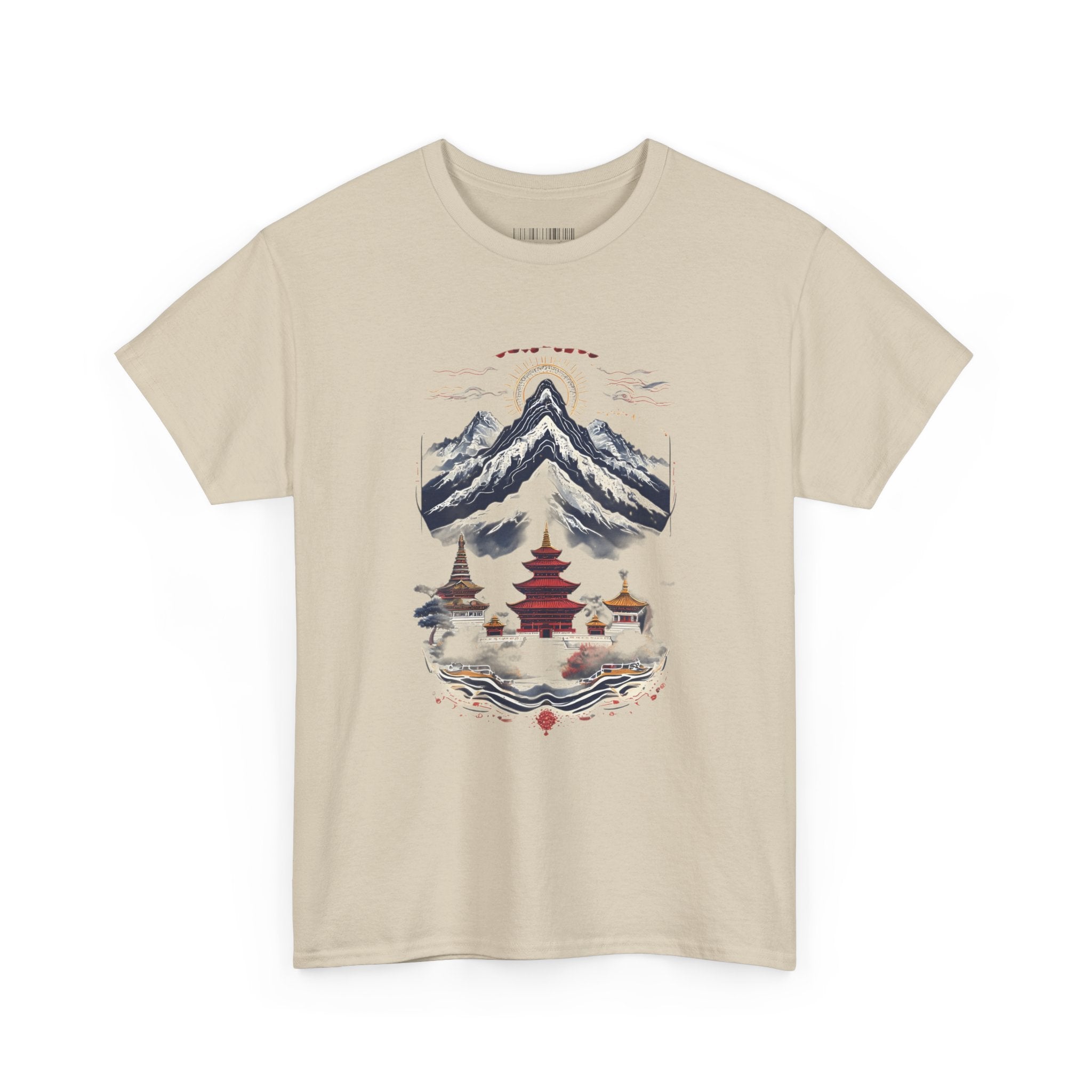 Japanese Mountain Pagoda T-Shirt — Zen Temple Landscape Tee