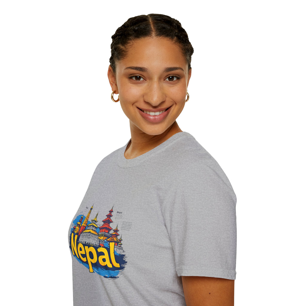 Nepal Temple Skyline T-Shirt – Nepali Cultural Heritage Graphic Tee, Travel & Spiritual Design
