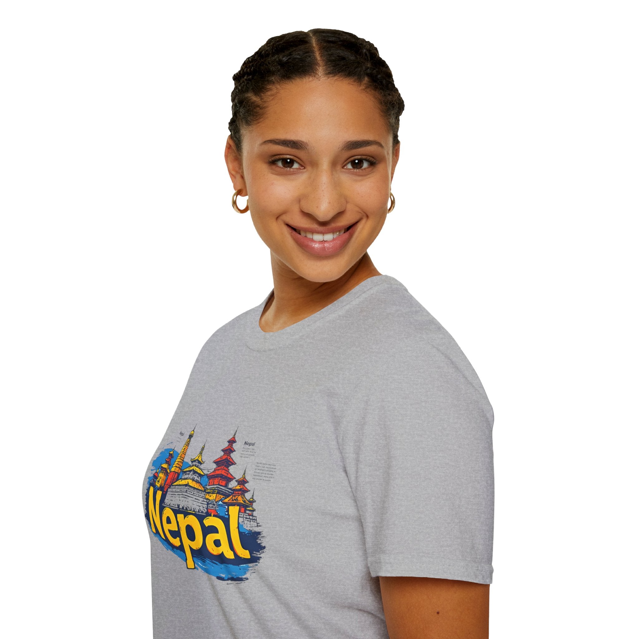 Nepal Temple Skyline T-Shirt – Nepali Cultural Heritage Graphic Tee, Travel & Spiritual Design