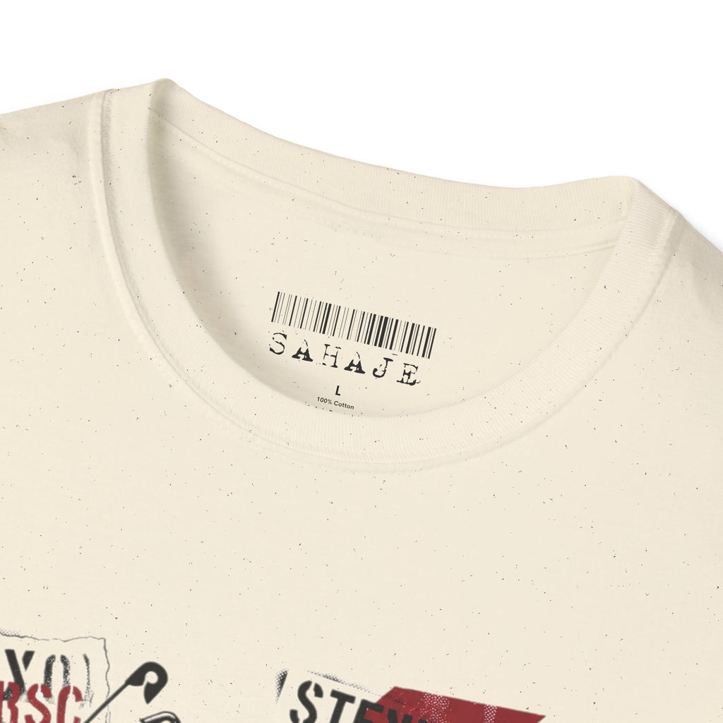 SAHAJE Graphic T‑Shirt — Distressed Red Accent Streetwear Tee