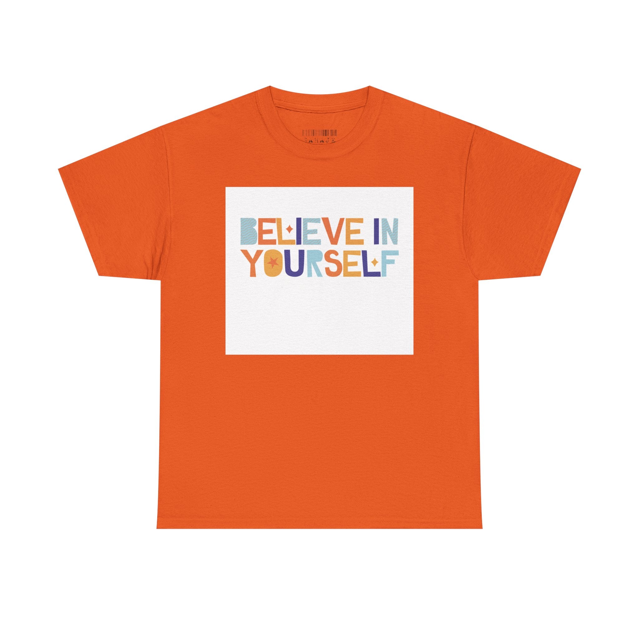 T-Shirt — "Believe in Yourself" Colorful Retro Motivational Tee