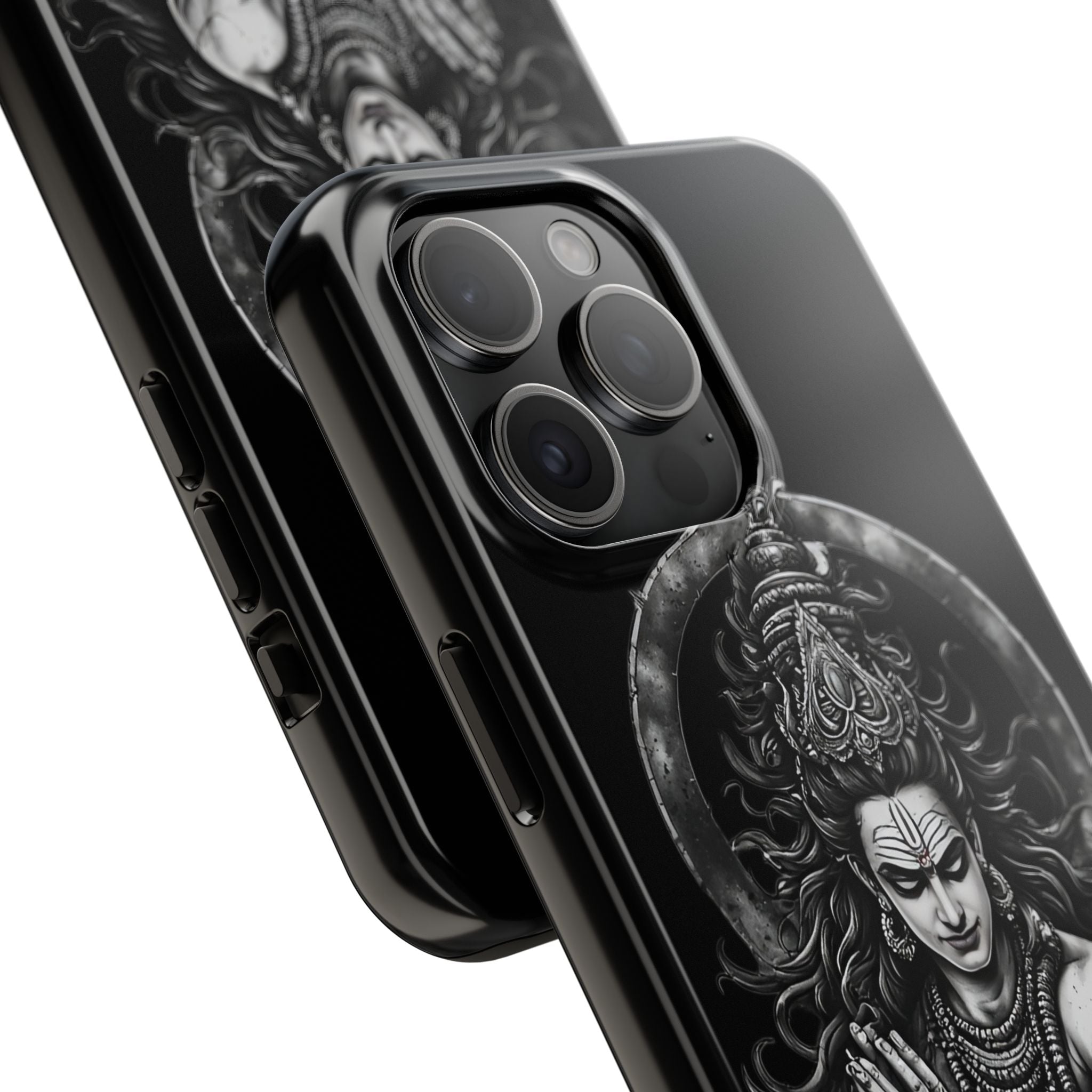 Shiva Tough Phone Case — Black Protective Hindu Deity Design