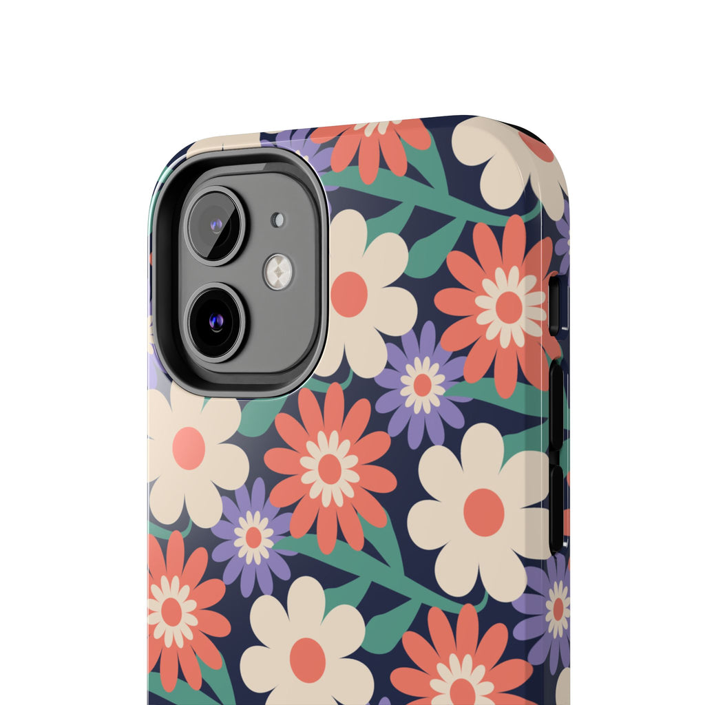 Floral Tough Phone Case — Retro Daisies Protective Phone Cover