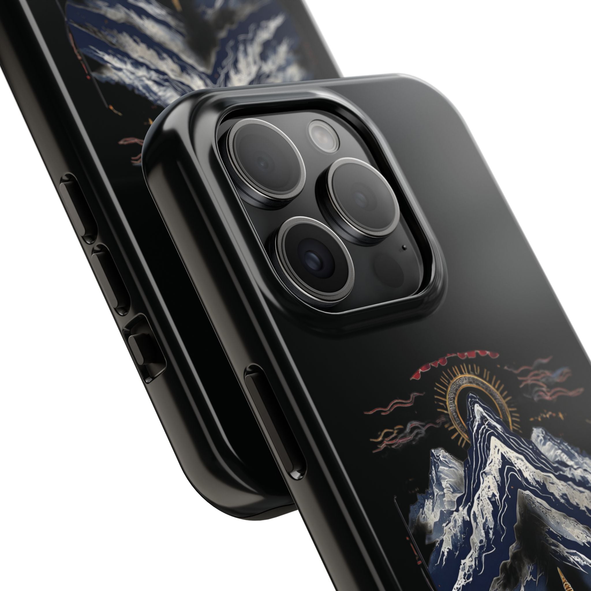 Mountain Temple Tough Phone Case — Japanese-Inspired Landscape Phone Cover