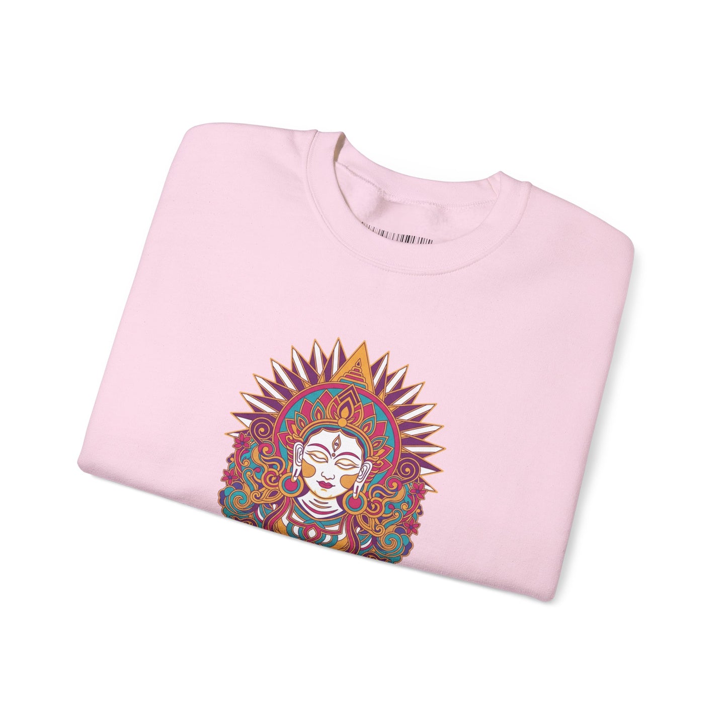 Crewneck Sweatshirt — Colorful Mandala Goddess Graphic
