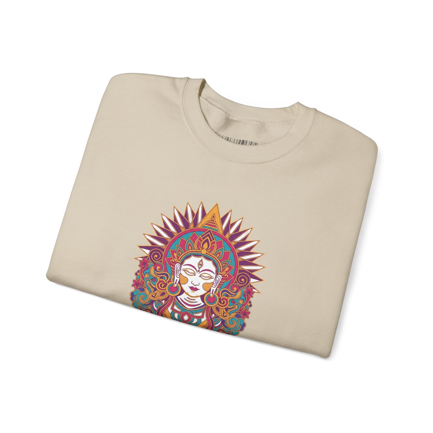 Crewneck Sweatshirt — Colorful Mandala Goddess Graphic