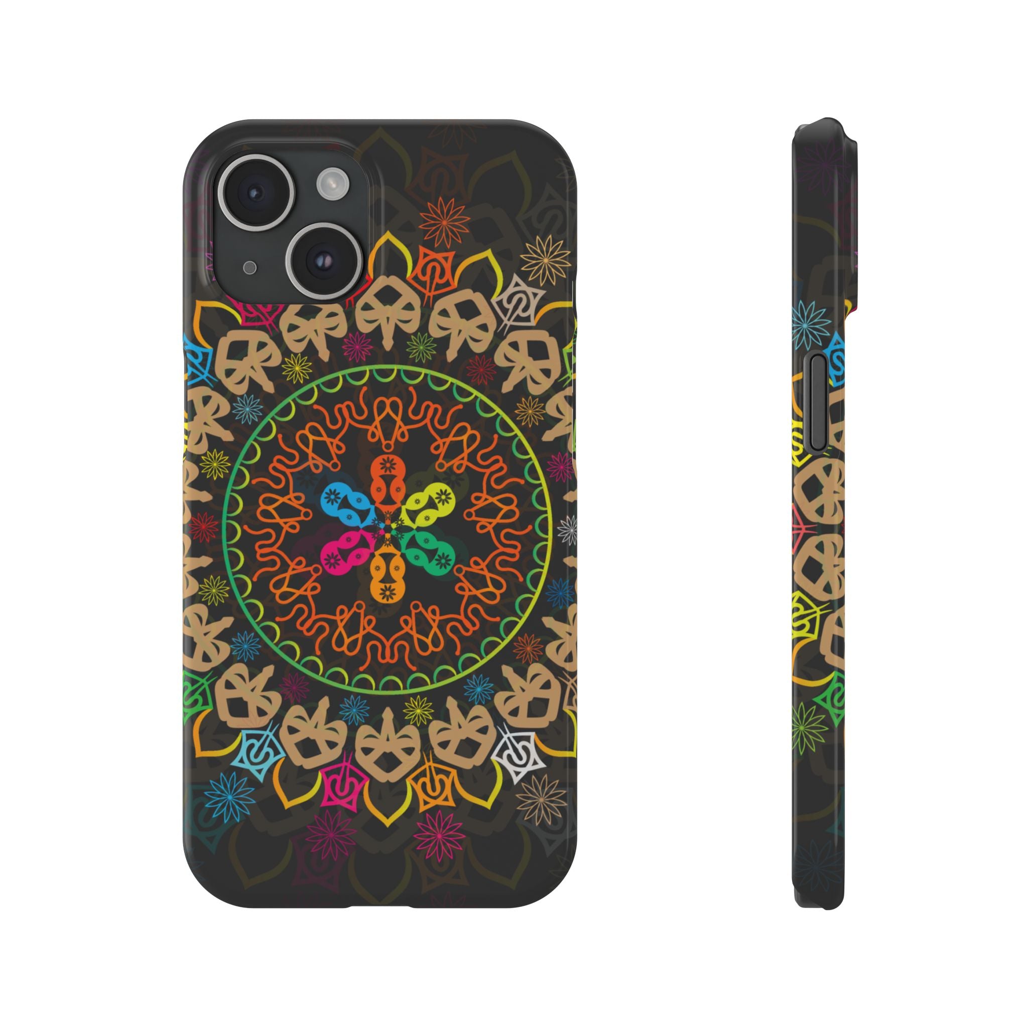 Tropical Mandala Phone Case, Colorful Slim Phone Case, Trendy Phone Cover, Artistic Gift, Eco-Friendly Phone Accessory