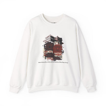 Crewneck Sweatshirt — Vintage Camper Roadtrip Illustration ("Where's Every Place I’ve Been, and Every Place I’m Going")