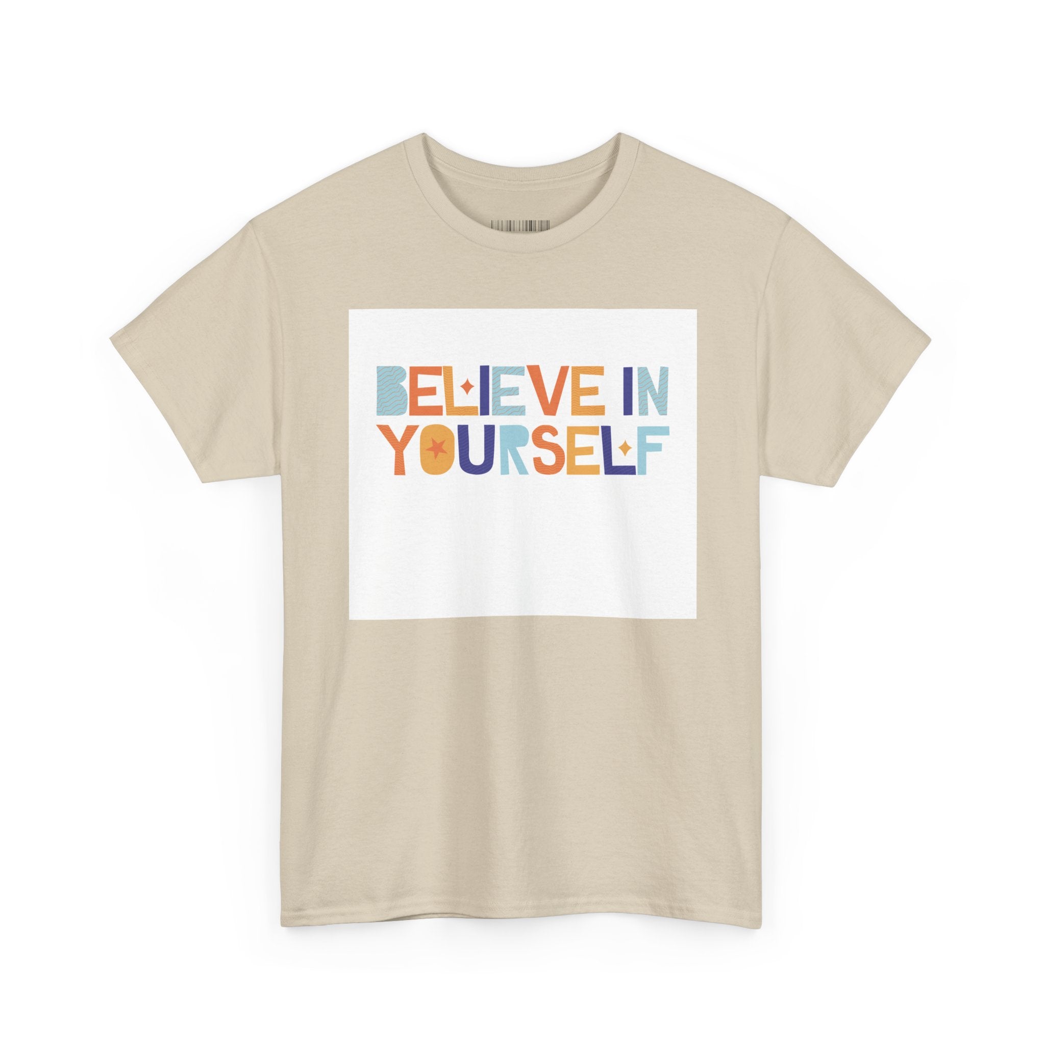 T-Shirt — "Believe in Yourself" Colorful Retro Motivational Tee