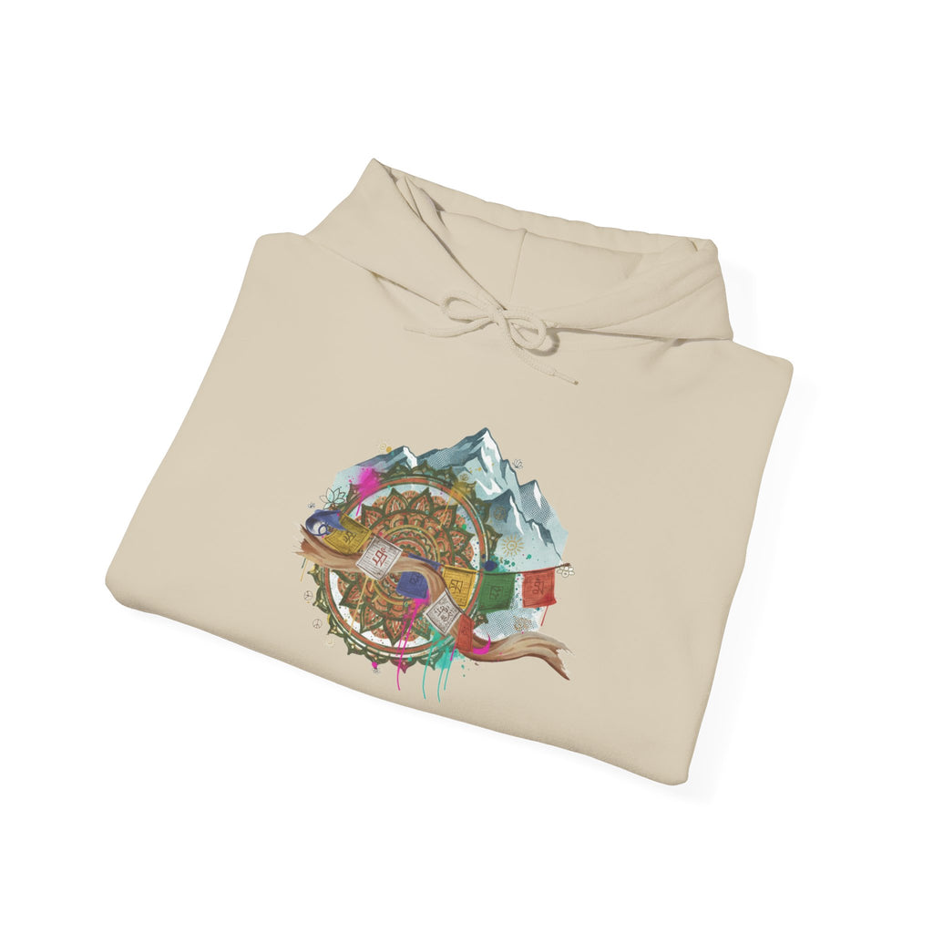 Adventure Landscape Hoodie — Cozy Mountain & Cabin Graphic Sweatshirt