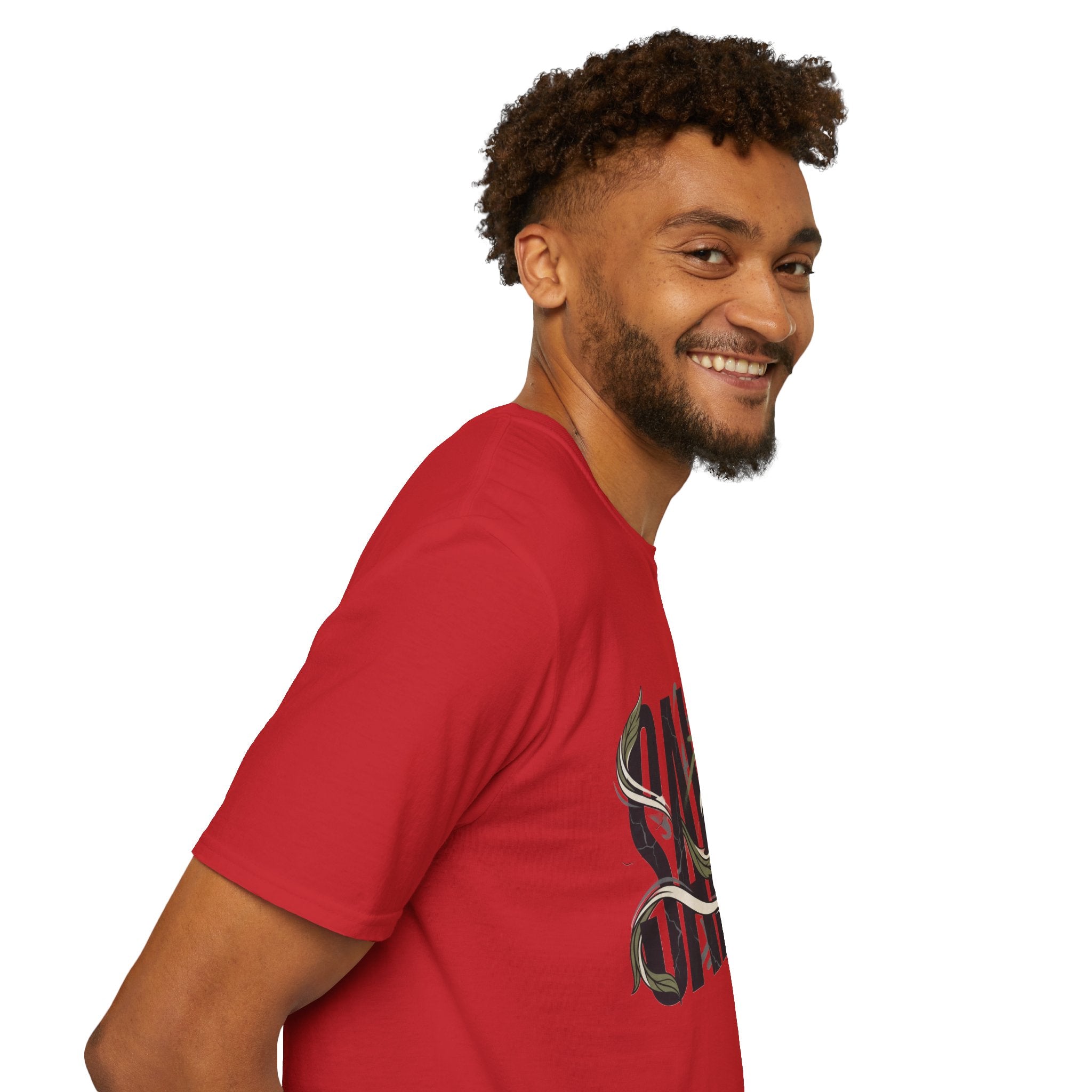 Saurus Graphic T-Shirt — Retro Block Lettering with Snake Illustration