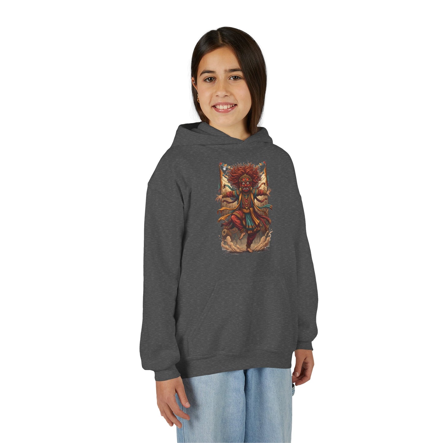 Youth Hoodie — Tribal Sun Dancer Graphic Kids Sweatshirt