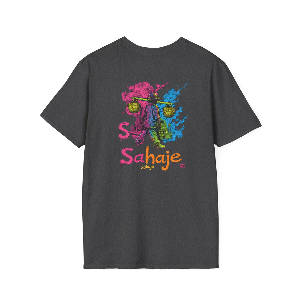 T-Shirt — Colorful Sahaje Skull Back Print