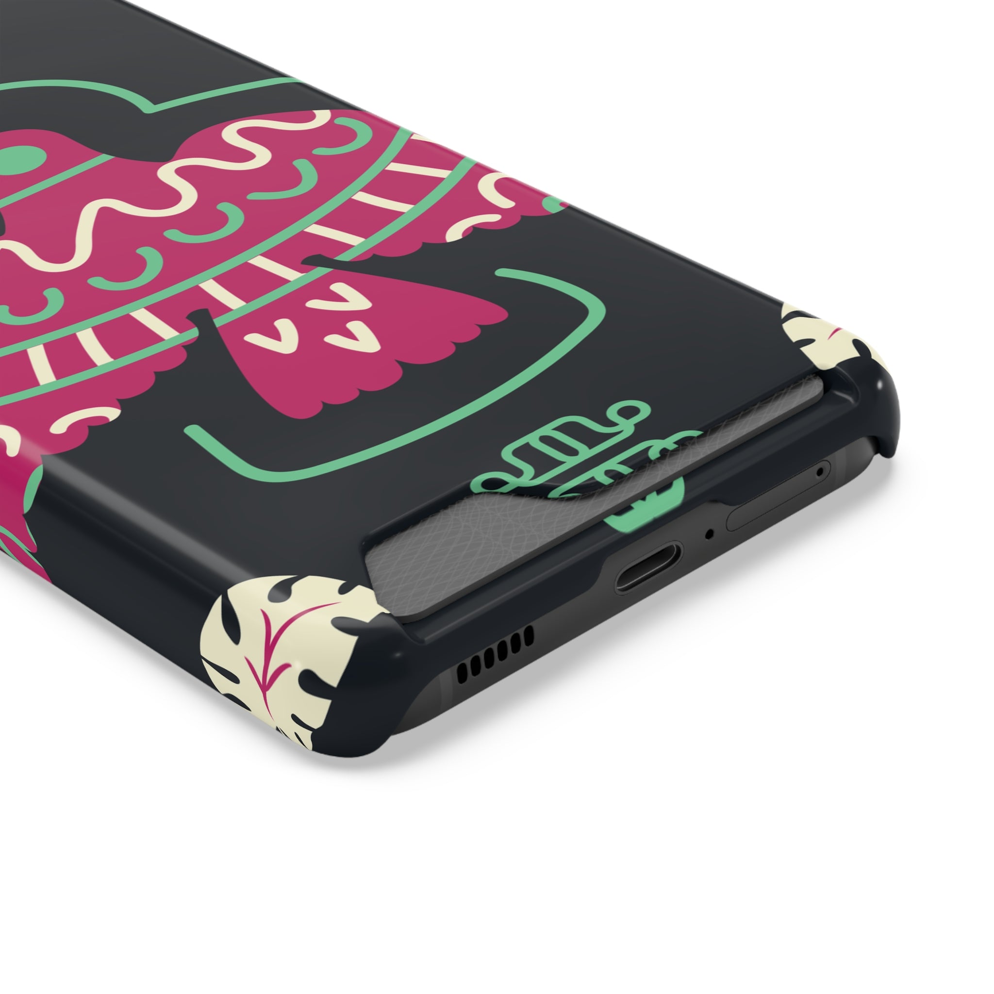 Vibrant Phone Case with Card Holder, Stylish Phone Accessory, Colorful Gift for Her, Boho Phone Cover, Trendy Mobile Case