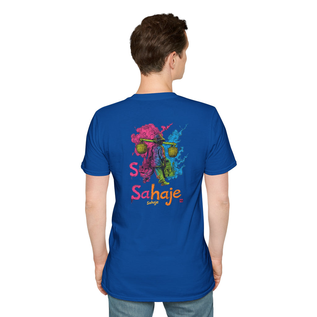 T-Shirt — Colorful Sahaje Skull Back Print