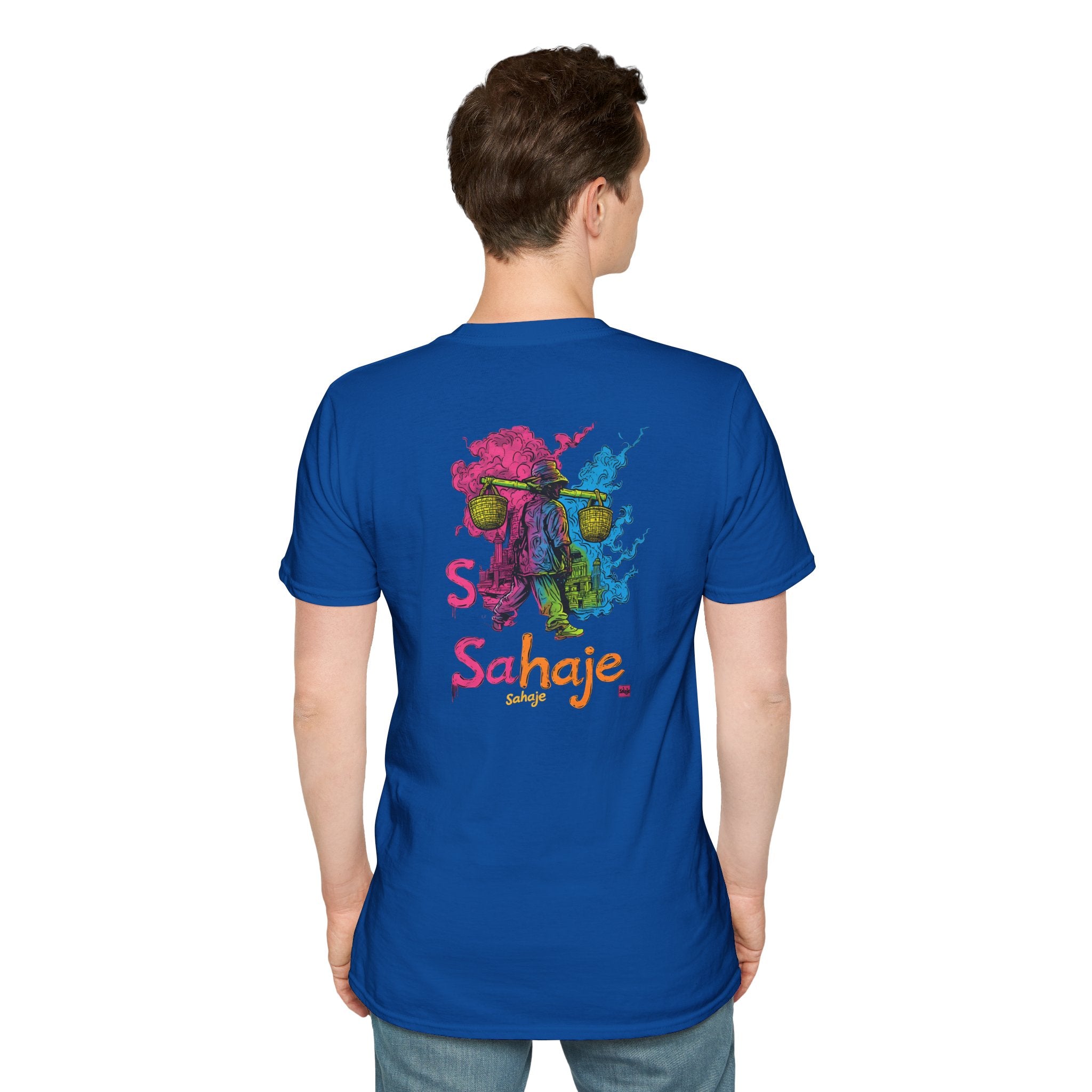 T-Shirt — Colorful Sahaje Skull Back Print