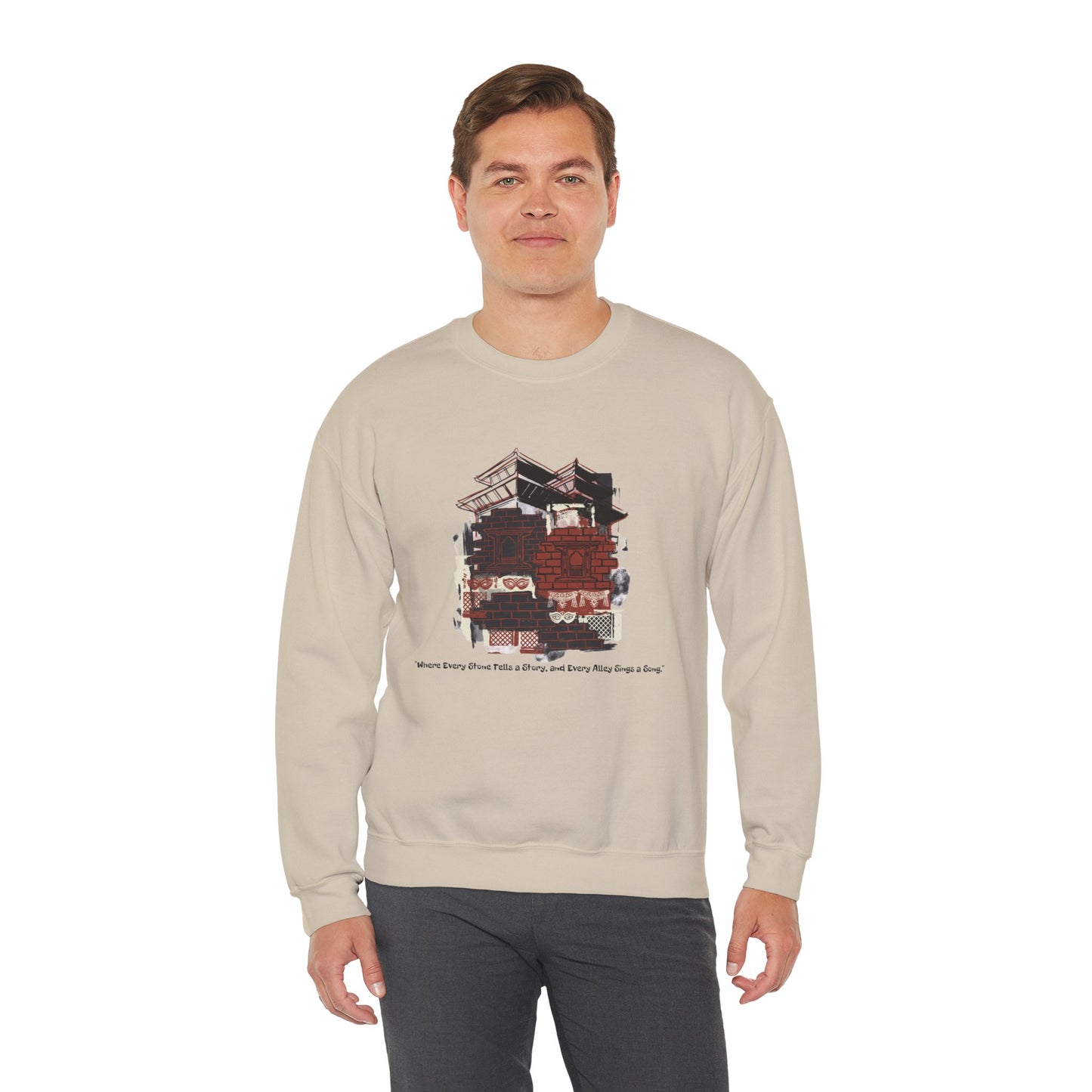 Crewneck Sweatshirt — Vintage Camper Roadtrip Illustration ("Where's Every Place I’ve Been, and Every Place I’m Going")