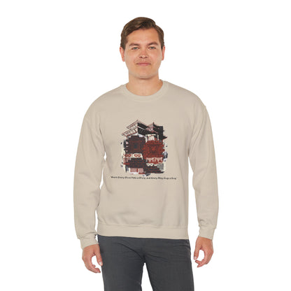 Crewneck Sweatshirt — Vintage Camper Roadtrip Illustration ("Where's Every Place I’ve Been, and Every Place I’m Going")