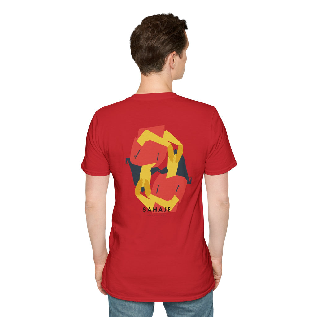 Abstract Geometric Graphic T-Shirt — 'Sahahe' Modern Art Back Print