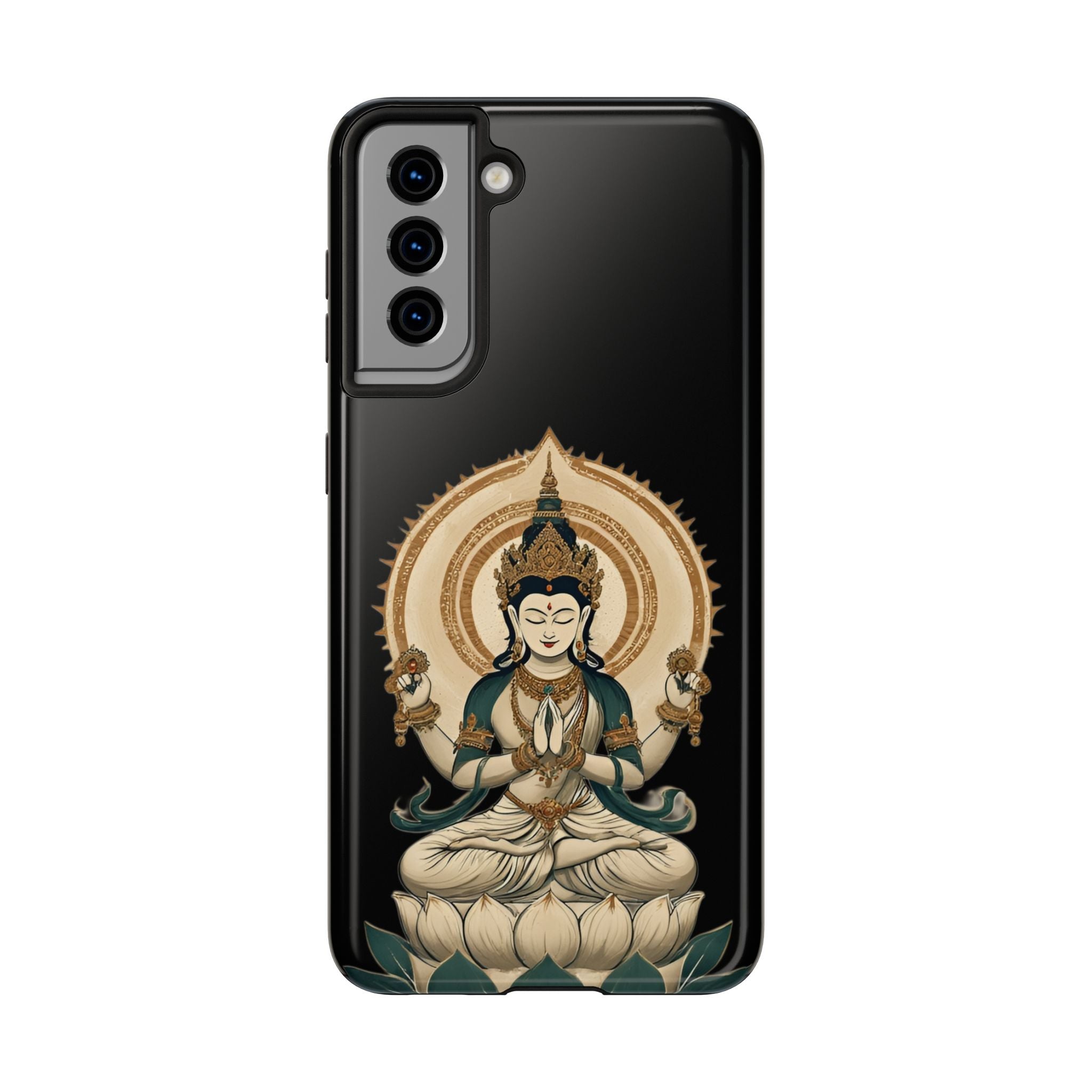 Bodhisattva Lotus Tough Phone Case — Protective Buddhist Meditation Phone Cover