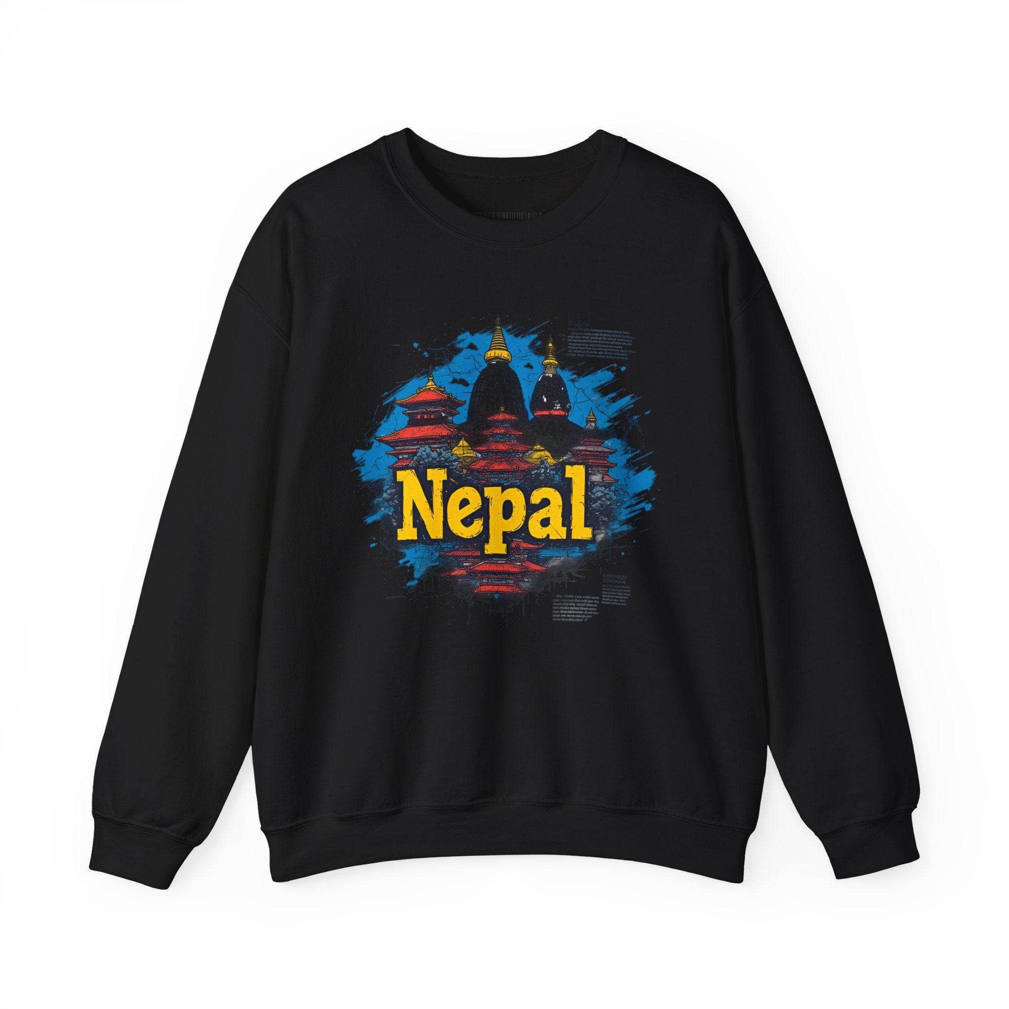 Nepal Landmark Crewneck Sweatshirt – Vintage Kathmandu Stupa Travel Pullover