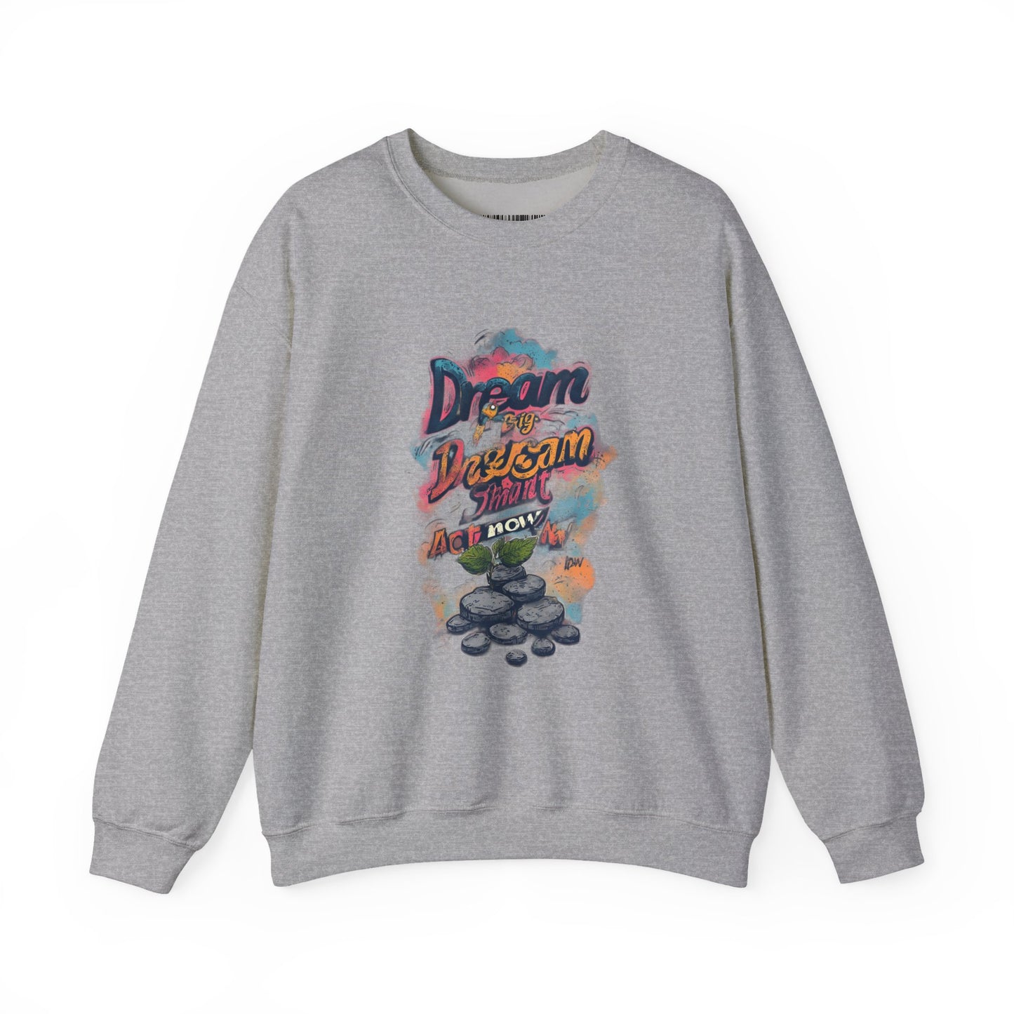 Dream Big Crewneck Sweatshirt — "Dream, Design, Draw" Inspirational Graphic