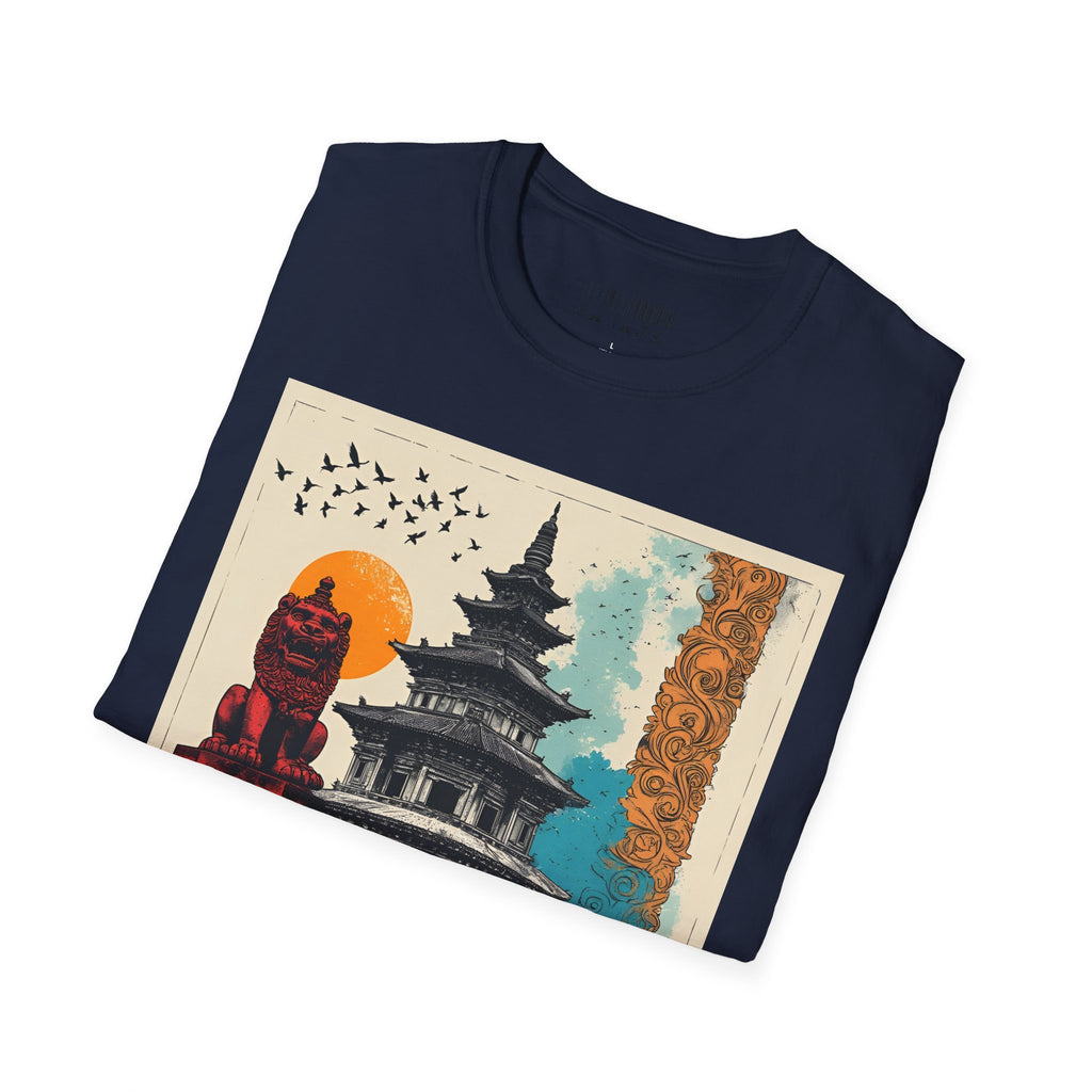 Kathmandu Vintage Travel T-Shirt – Retro Nepal Skyline Graphic Tee, Cultural Tourism Design