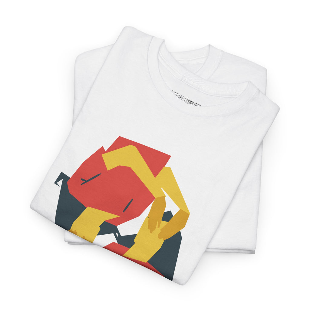 Foxes in Hexagon Graphic Tee — Minimal Geometric Animal Shirt
