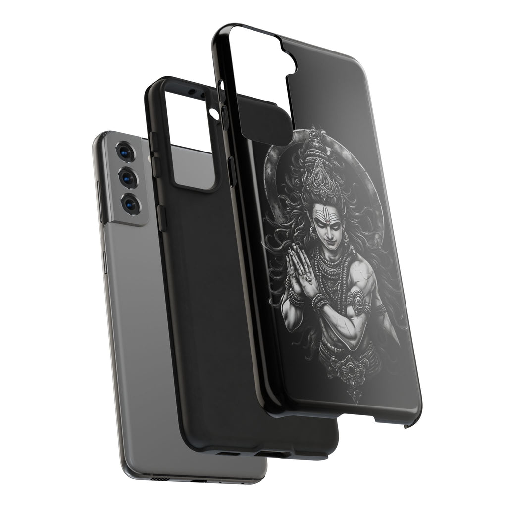 Shiva Tough Phone Case — Black Protective Hindu Deity Design