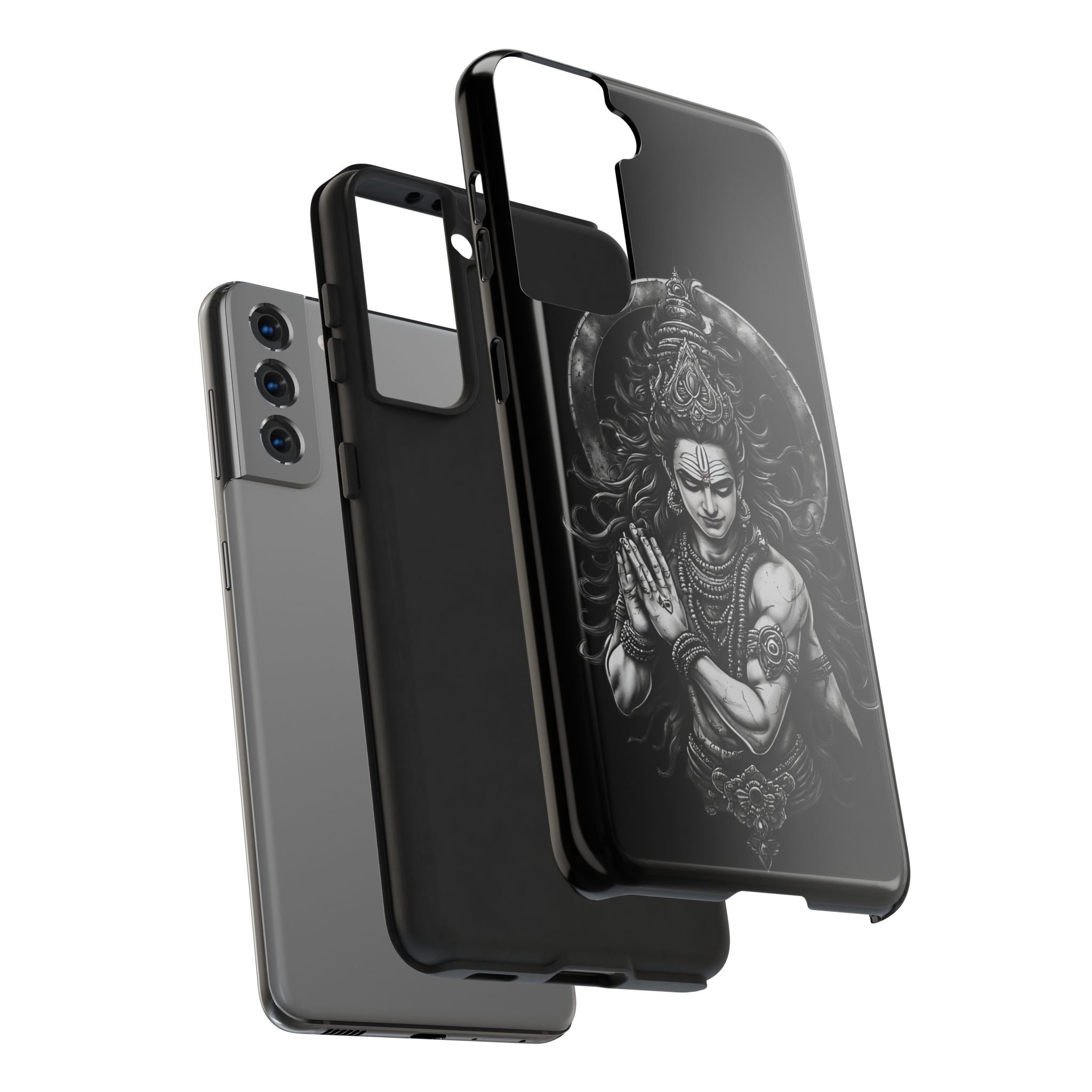 Shiva Tough Phone Case — Black Protective Hindu Deity Design