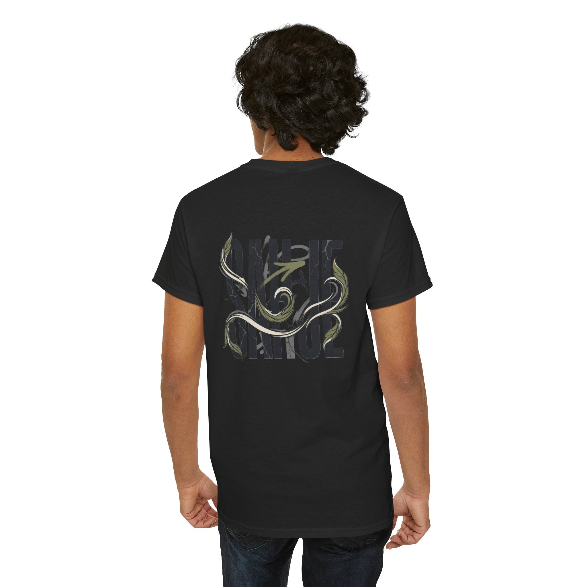 Graphic Tee — 'Savage' Typography with Snake Accent