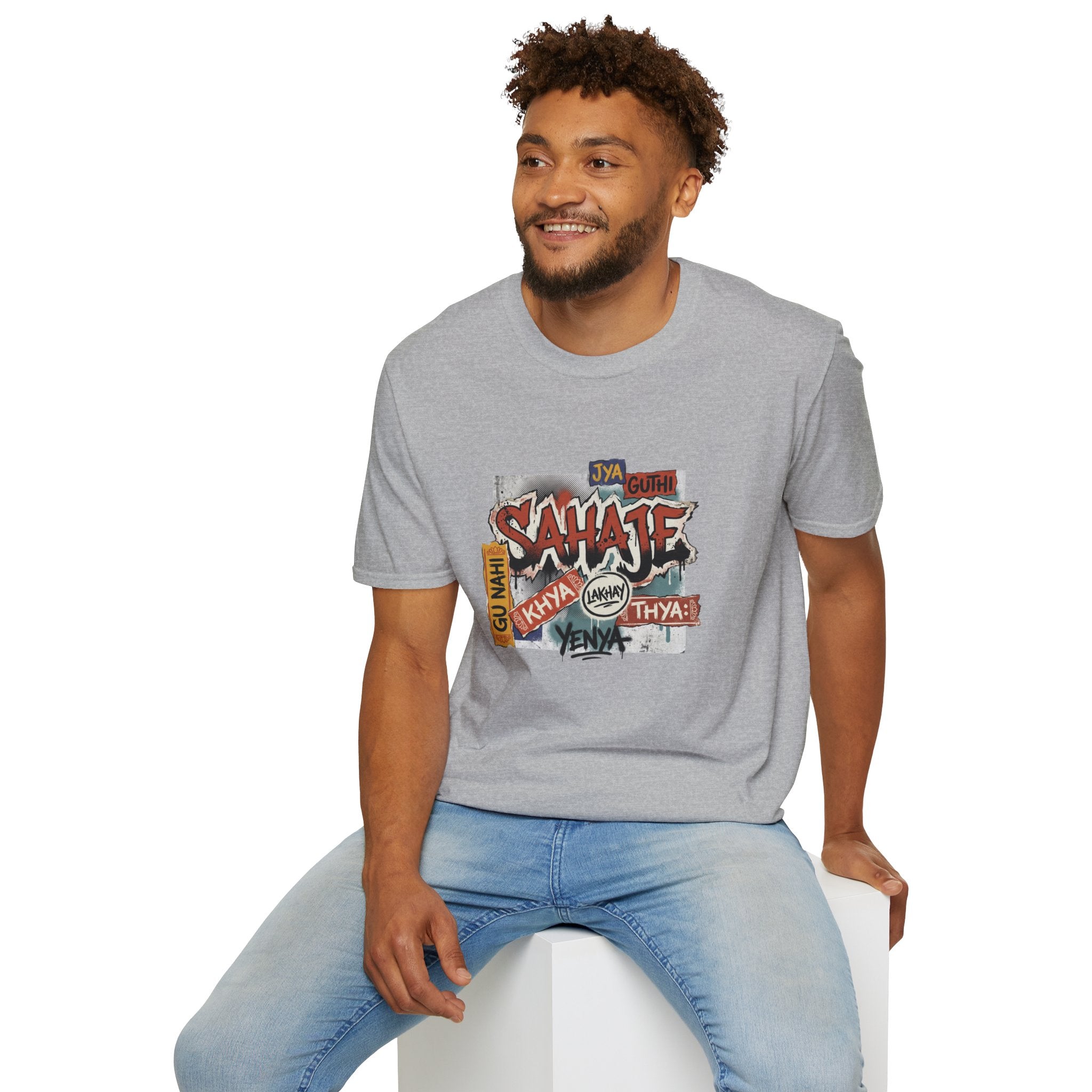 Sahaje Graffiti T-Shirt — Urban Hindi Street Art Tee