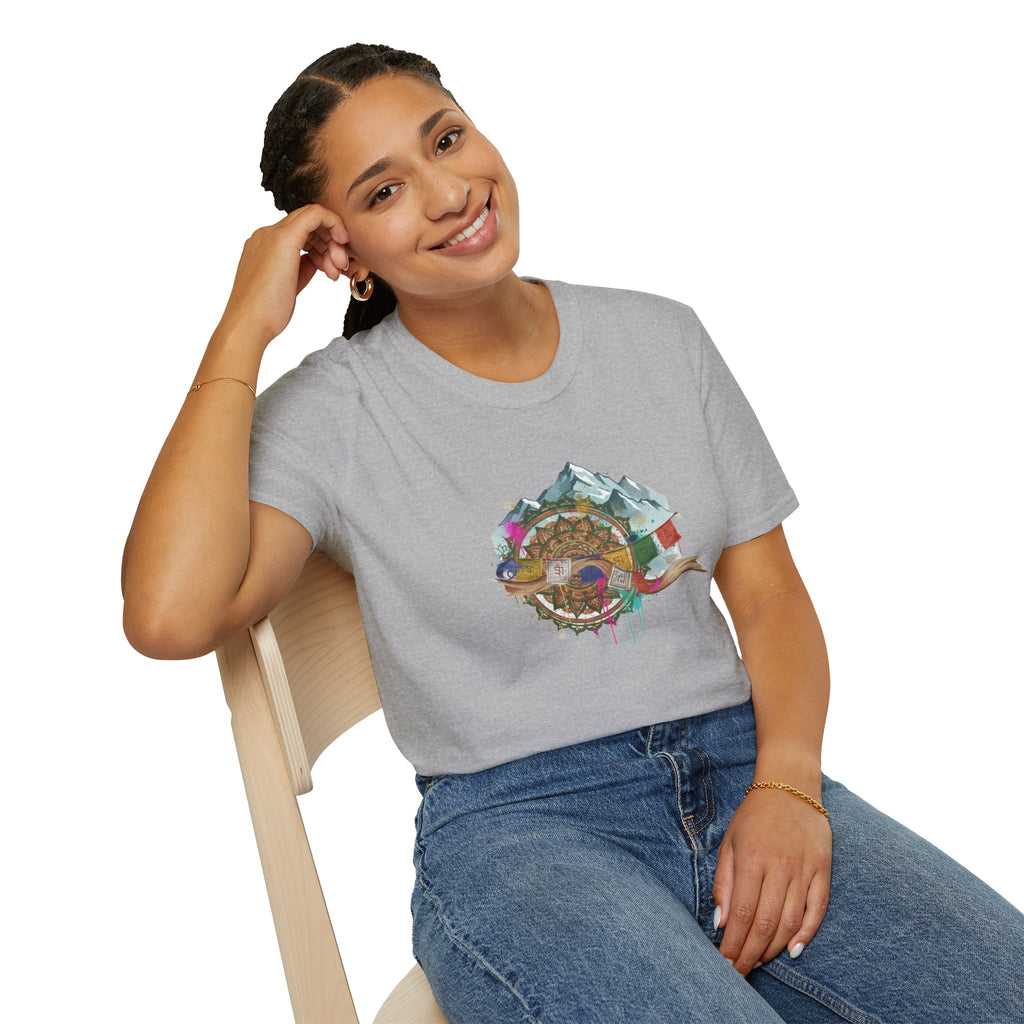 Adventure Turtle Graphic T-Shirt — Mountain Shell Nature Art Tee