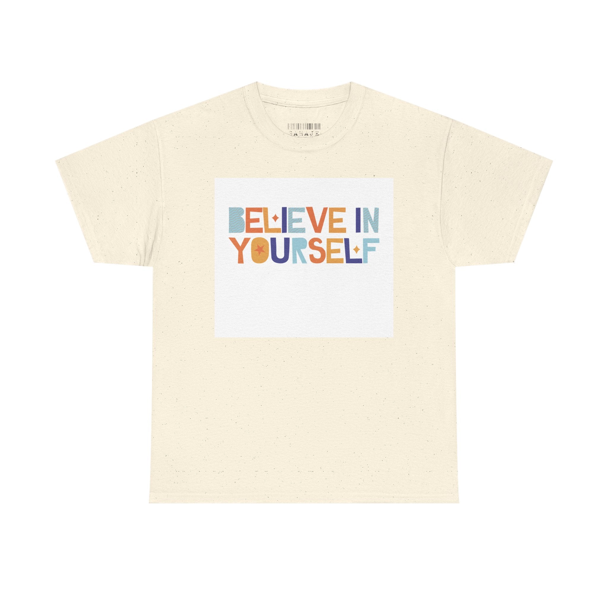T-Shirt — "Believe in Yourself" Colorful Retro Motivational Tee