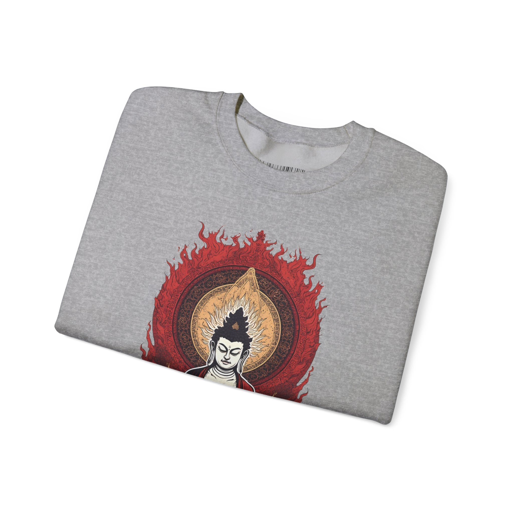Buddha Lotus Flame Crewneck Sweatshirt