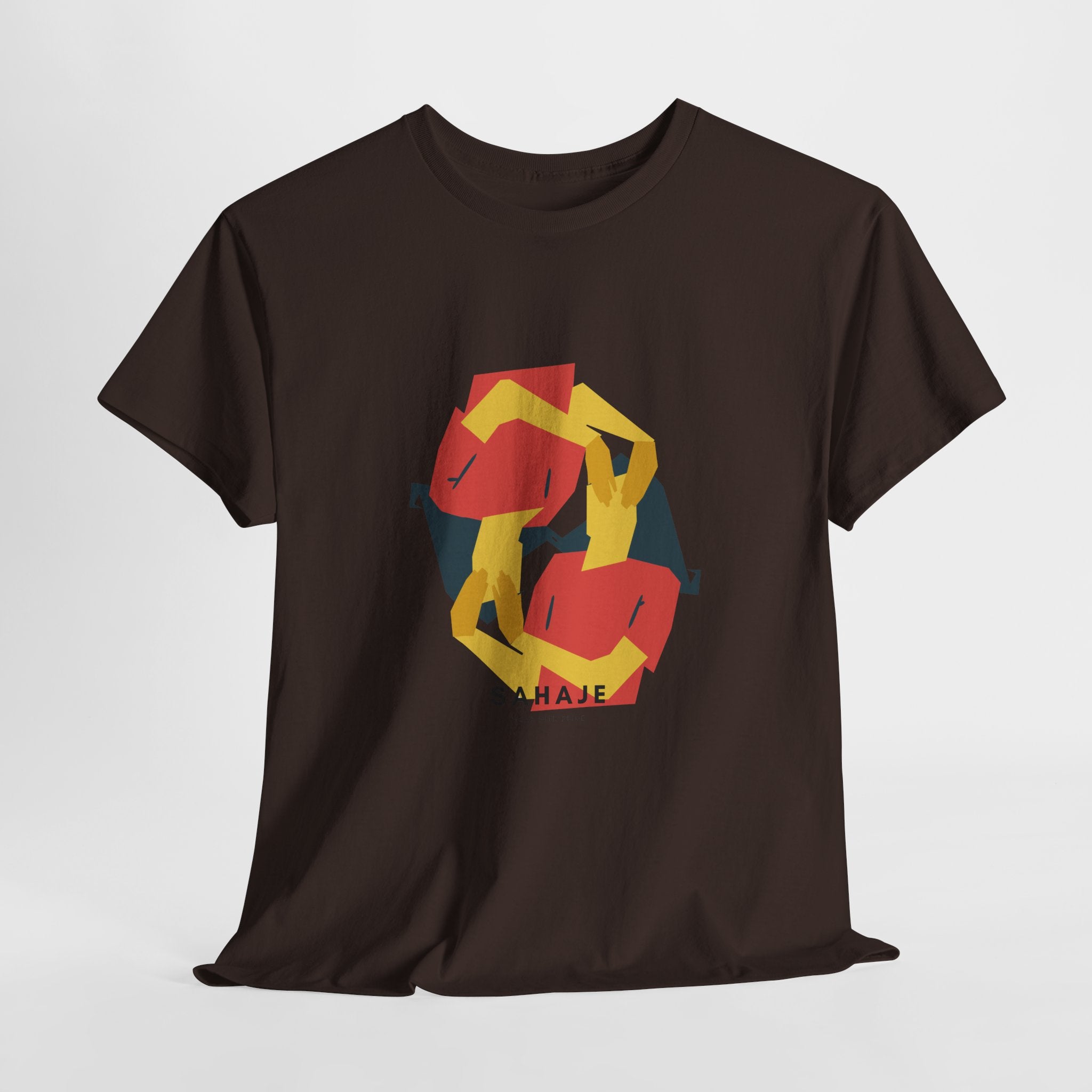 Geometric Fox Tee — Stylized Red & Yellow Fox Illustration T-Shirt